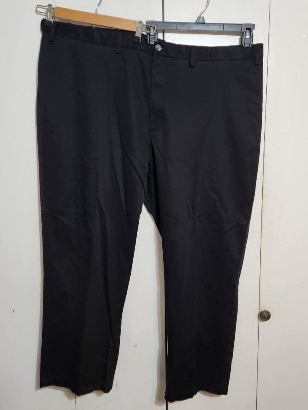 Foundry Supply Co. Worry Free Pants Men's 50x30 Black Flat Front Big and Tall